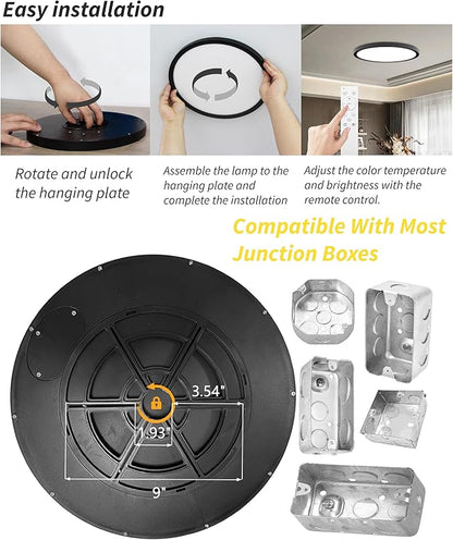 4Pack 12 Inch Remote Control Dimmable LED Flush Mount Ceiling Light Panel - Image 8