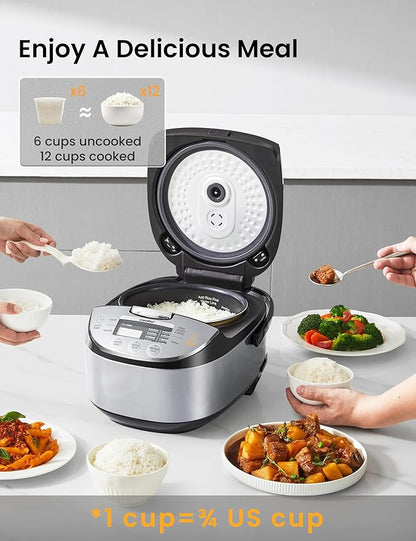 COMFEE' Rice Cooker 12 Cups Cooked/6 Cups Uncooked, Portable Non-Stick Rice - Image 3
