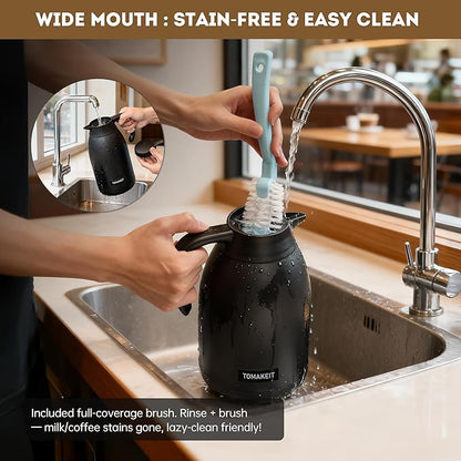 Thermal Coffee Carafe 2L/68 Oz Double-Wall Vacuum 304 Stainless Steel Insulated - Image 4