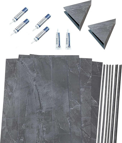 Palisade 78in x 60in x 30in Waterproof Vinyl Shower Surround Kit - Image 2