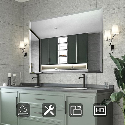 Mirrorons Beveled Mirror, Bathroom Mirrors 48" x 30", Frameless Rectangle - Image 2
