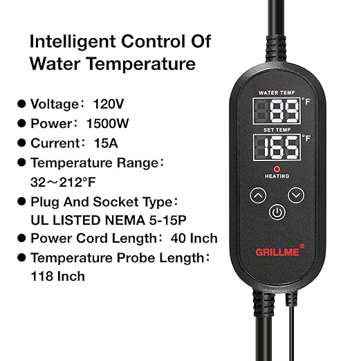 GRILLME 1000W Immersion Water Heater - Image 4