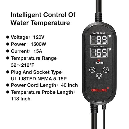 GRILLME 1000W Immersion Water Heater - Image 4