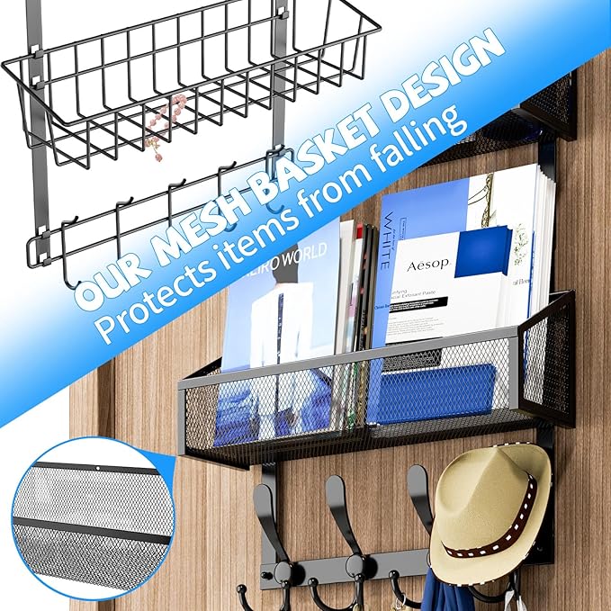 Kaiferty Over The Door Hooks Organizer, Coat Rack Over The Door Storage Hanger - Image 6