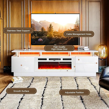 oneinmil 80" Modern Electric Fireplace TV Stand - Image 7