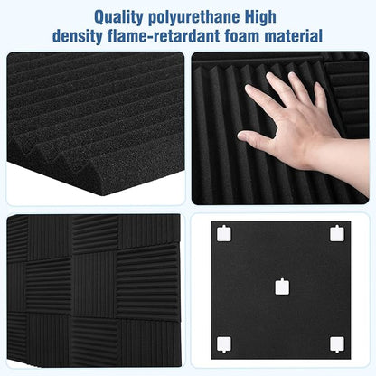 HWLIYUTAI 52 Pack Acoustic Panels 1 X 12 X 12 Inches - Image 4