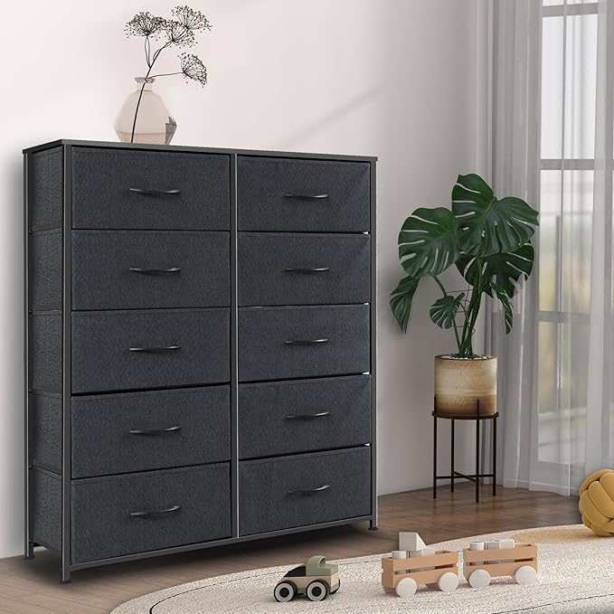 Dresser for Bedroom with 10 Drawers, Chest of Drawers, Storage Drawers - Image 9