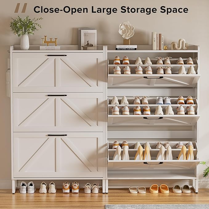 EOYUTLLY Shoe Cabinet Storage for Entryway, Narrow Shoe Rack - Image 4