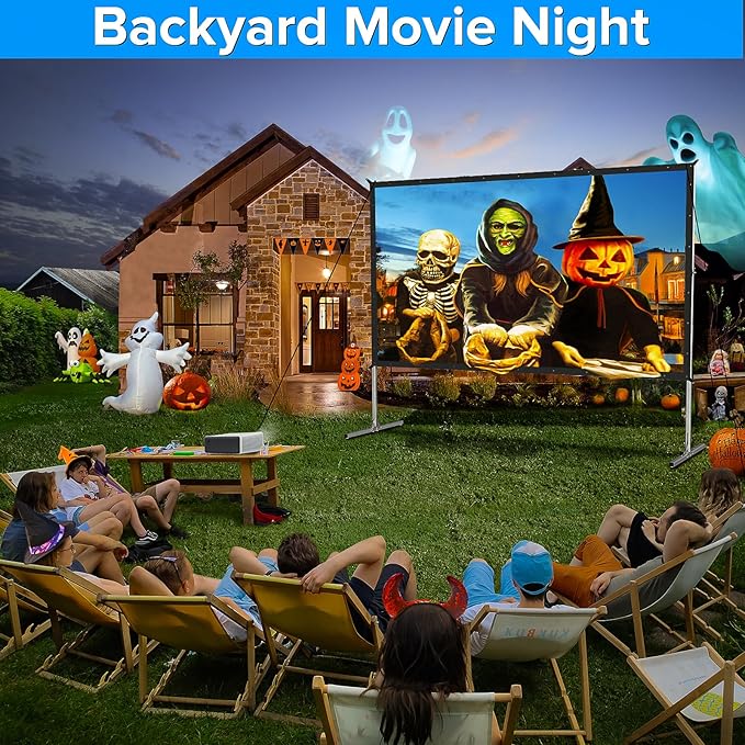 Projector Screen Indoor, JWSIT 100 inch Outdoor Movie Screen-Upgraded 3 Layers - Image 2