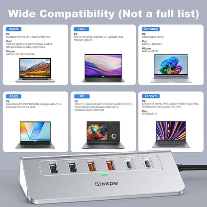 P9R PRO USB C Hub Ethernet, 10 in 1 USB Docking Station 10Gbps - Image 9