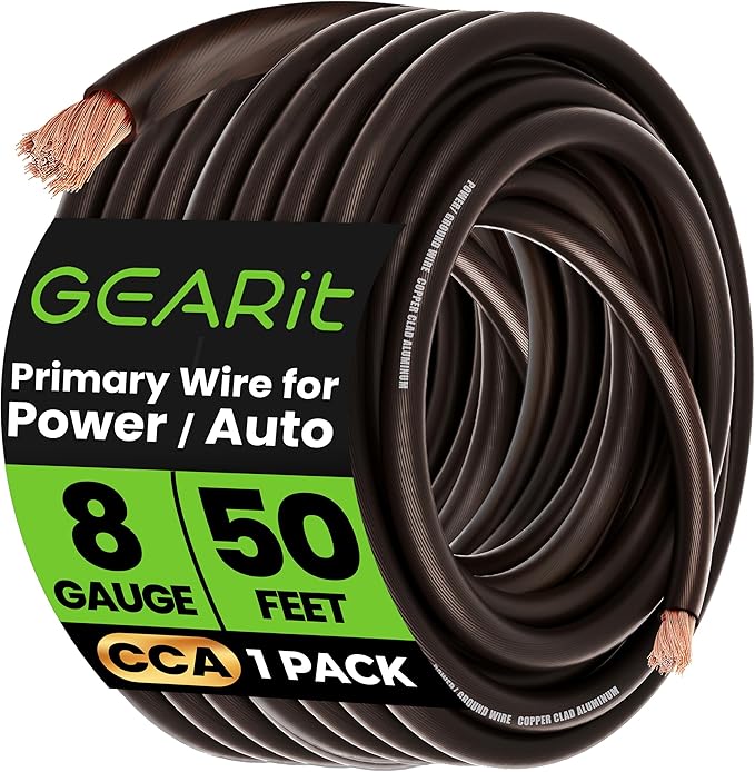 GEARit 8 Gauge Wire Copper Clad Aluminum CCA by GEARit
