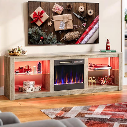 Bestier 63 Inch Modern Fireplace TV Stand by Bestier