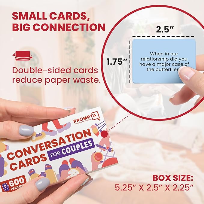 Prompta 600 Conversation Cards for Couples – Light, and Deep Get-to-Know-You - Image 2