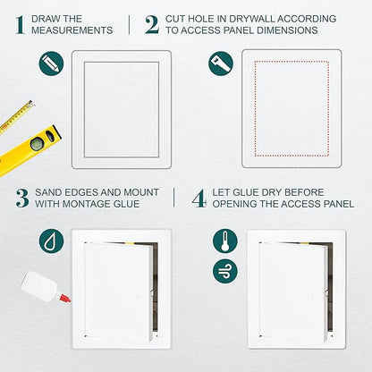 6" x 8" White Metal Access Door. Plumbing, Electricity, Alarm Wall Access Panel - Image 3