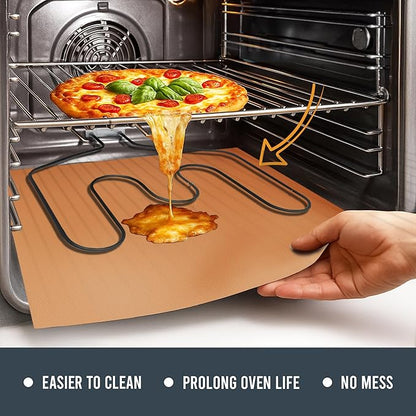 Non Stick Oven Liners for Bottom of Oven, 3 Pack Large Heavy Duty Mats - Image 3