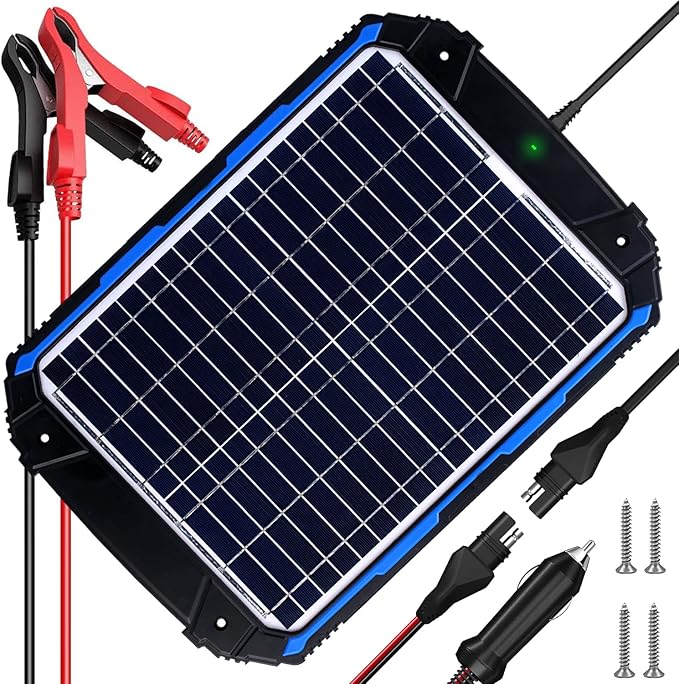 SUNER POWER 18W 12V Solar Battery Trickle Charger & Maintainer PRO, Built-in by SUNERPOWER