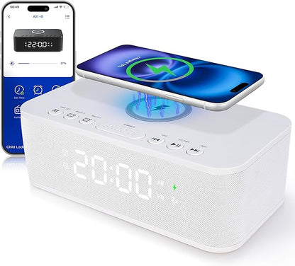 Dual Alarm Clock Radio Bedroom, Digital Alarm Clocks Bedrooms Bluetooth by FansbeDirect