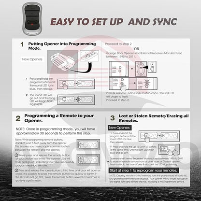 2 for Genie Garage Door Opener Remote G3T-A G3T-R G3T-BX - Image 9