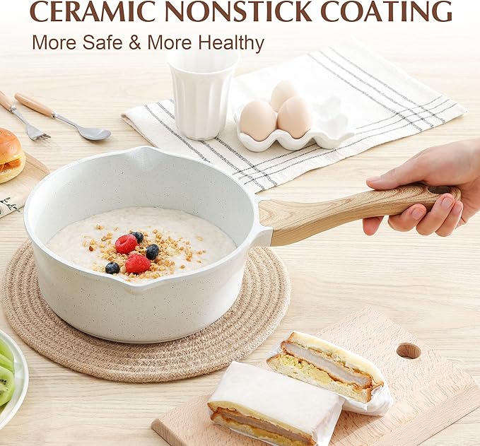SENSARTE White Ceramic Nonstick Saucepan - Image 6