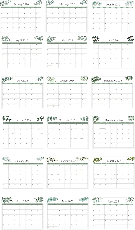 Calendar 2026 - Wall Calendar 2026-2027 from January 2026 to June 2027 - Image 4