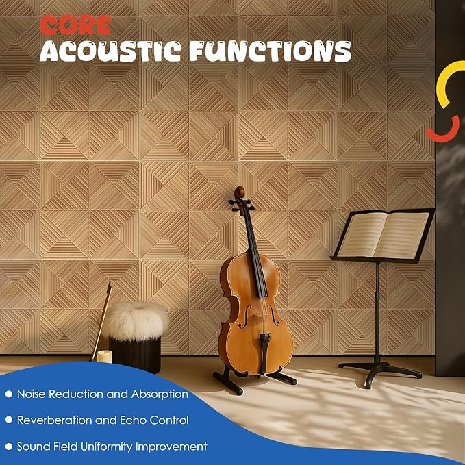 6 Pack Large Acoustic Panels, 23.6 x 23.6 Inches Soundproof Wall Panels - Image 3