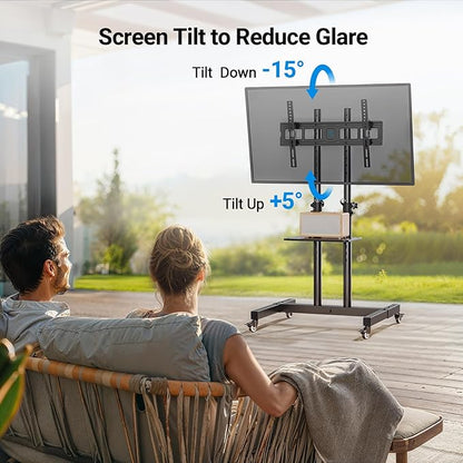 PERLESMITH Rolling TV Stand on Wheels - Image 6