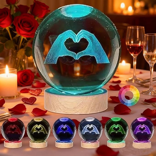 Kopesmsy 3D Crystal Ball Lamp, 3.15 inch 3D K9 Crystal Ball Night Light by Kopesmsy