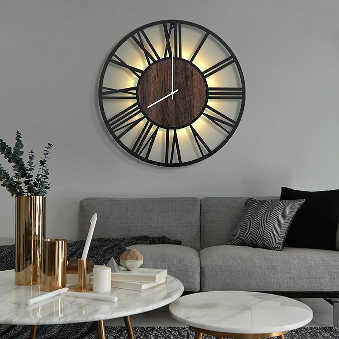 LEIKE Large Wall Clocks with Night Light Battery Operated, Silent Non Ticking - Image 8