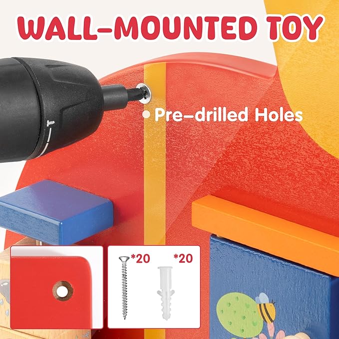 Train Activity Wall Busy Board Panels | 11-in-1 Wooden Sensory Wall Panel - Image 7