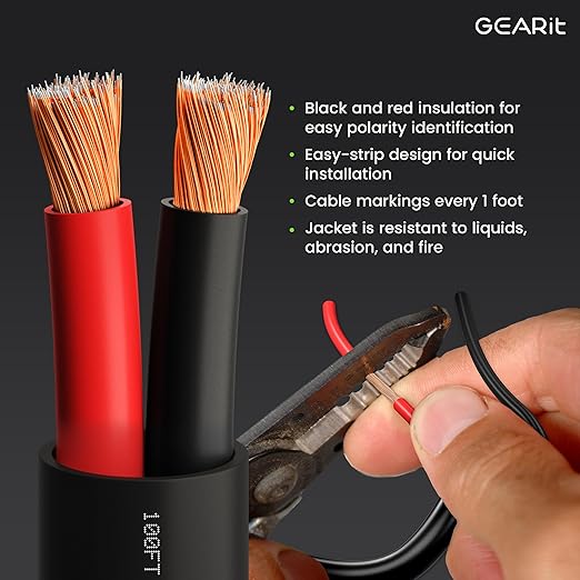 GEARit Outdoor Speaker Wire CL3 Rated, 12 Gauge Speaker Wire, Speaker Cable 200 - Image 2