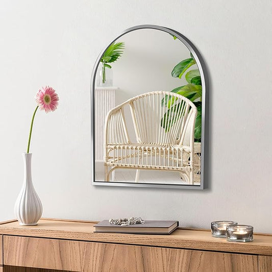 Small Silver Arch Mirror Wall-Mounted 10x13 inch Arched Mirror by MYlovelylands