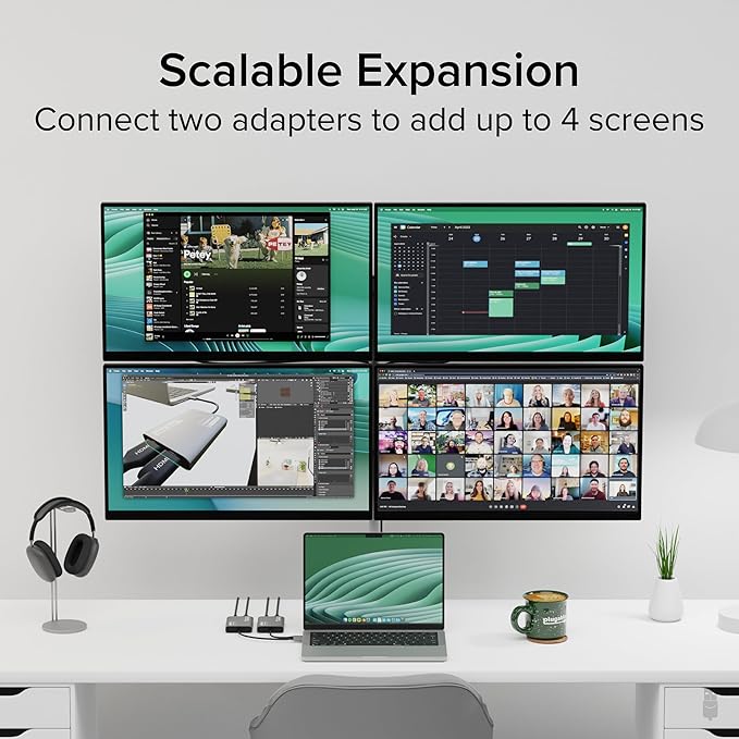 Plugable USB C to HDMI Adapter, Dual Monitor 4K 60Hz - Image 6