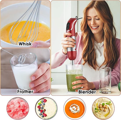 Blackcow Multi-Use 5 in 1 Immersion Blender 3.0, 800W 12 Speed Hand Blenders - Image 5