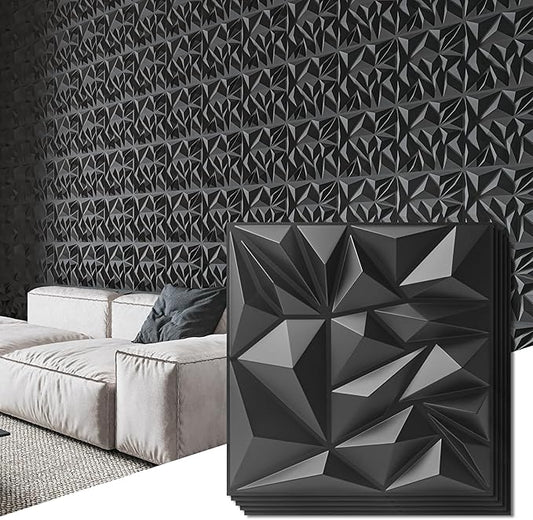 Art3d 33-Pack 3D Wall Panels for Interior Wall Decor, Modern Diamond Textured by Art3d