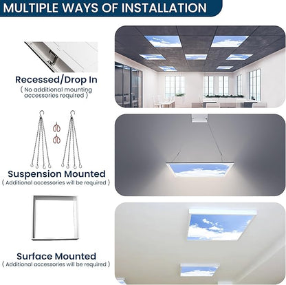 4 Pack 2x4 LED Flat Panel Light Drop Ceiling Fixture - Image 9