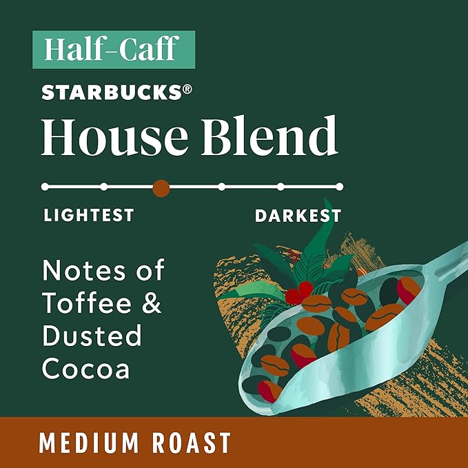 Starbucks K-Cup Coffee Pods, Medium Roast Hot or Iced Coffee, Half-Caff House - Image 5