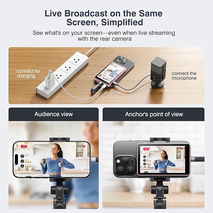 Vlog Selfie Monitor Screen, Magnetic Phone Vlog Selfie Monitor Screen 4K 60fps - Image 4