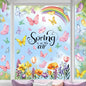 CCINEE 8 Sheets Spring Window Clings, Watercolor Butterfly Floral Decals Reusable Double-Sided Window Stickers for Home School Office Windows Glass Door Decor Party Supplies