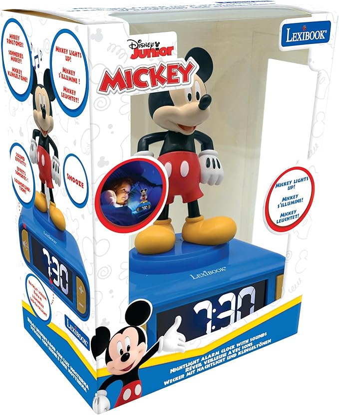 LEXiBOOK, Disney Mickey, Mickey Nightlight Alarm Clock, Sounds and Melodies - Image 4