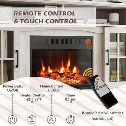 SIMOE Electric Fireplace TV Stand, 58 Inch Modern Console - Image 2