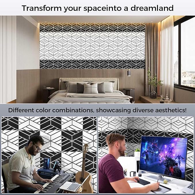 12 Pack 2-Layer Soundproof Wall Panels, 1.1lb/ft* High Density, Thicker 0.43 in - Image 5