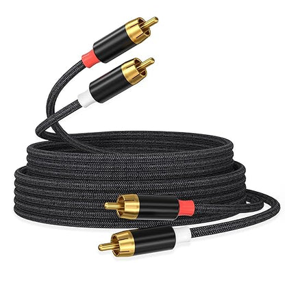 AGVEE 4ft RCA Cable, 2 RCA Male Thickened Six Claws Plug Stereo Auxiliary Audio by AGVEE