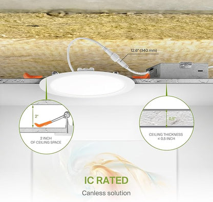 ASD 1 Pack 8 Inch LED Recessed Light 20W, 5 CCT 2700K-5000K CRI90+, IC Rated - Image 7