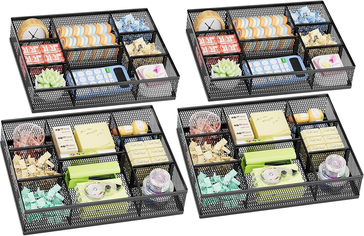 marbrasse 2 pack desk drawer organizer, mesh drawer, main product view