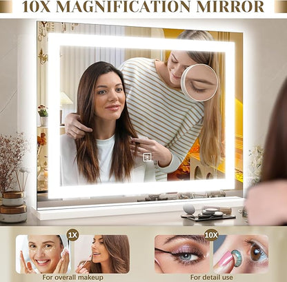 ROLOVE 22x19 Inch Lighted Vanity Mirror, Large LED Makeup Mirror - Image 7