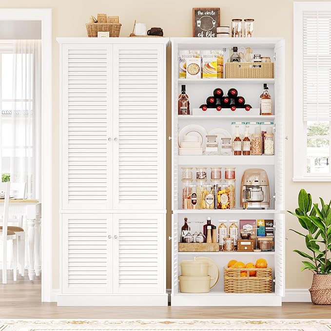 70.9" Tall Storage Cabinet, Wood Pantry Cabinet - Image 6