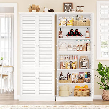 70.9" Tall Storage Cabinet, Wood Pantry Cabinet - Image 6