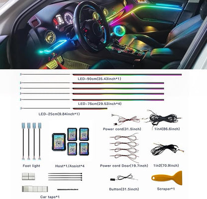 Acrylic Interior Car LED Strip Lights, Colorful 10-in-1 Car Ambient Lighting Kit - Image 4