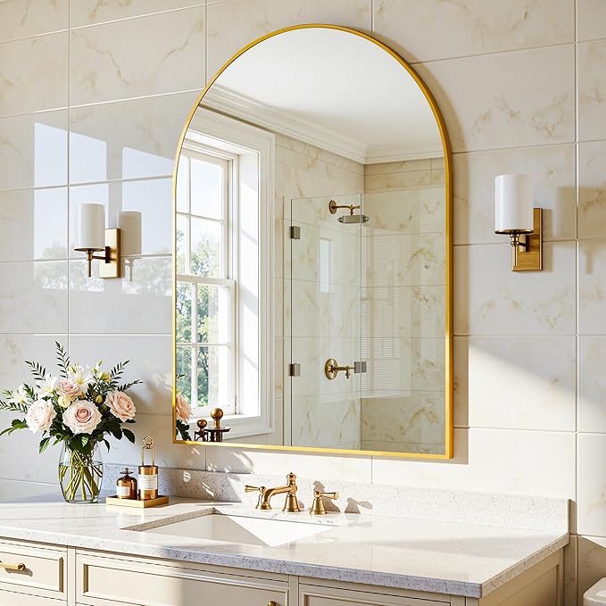 Arched Mirror 24"x36", Bathroom Mirror, Wall Mounted Vanity Mirror - Image 9