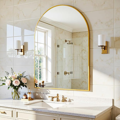 Arched Mirror 24"x36", Bathroom Mirror, Wall Mounted Vanity Mirror - Image 9